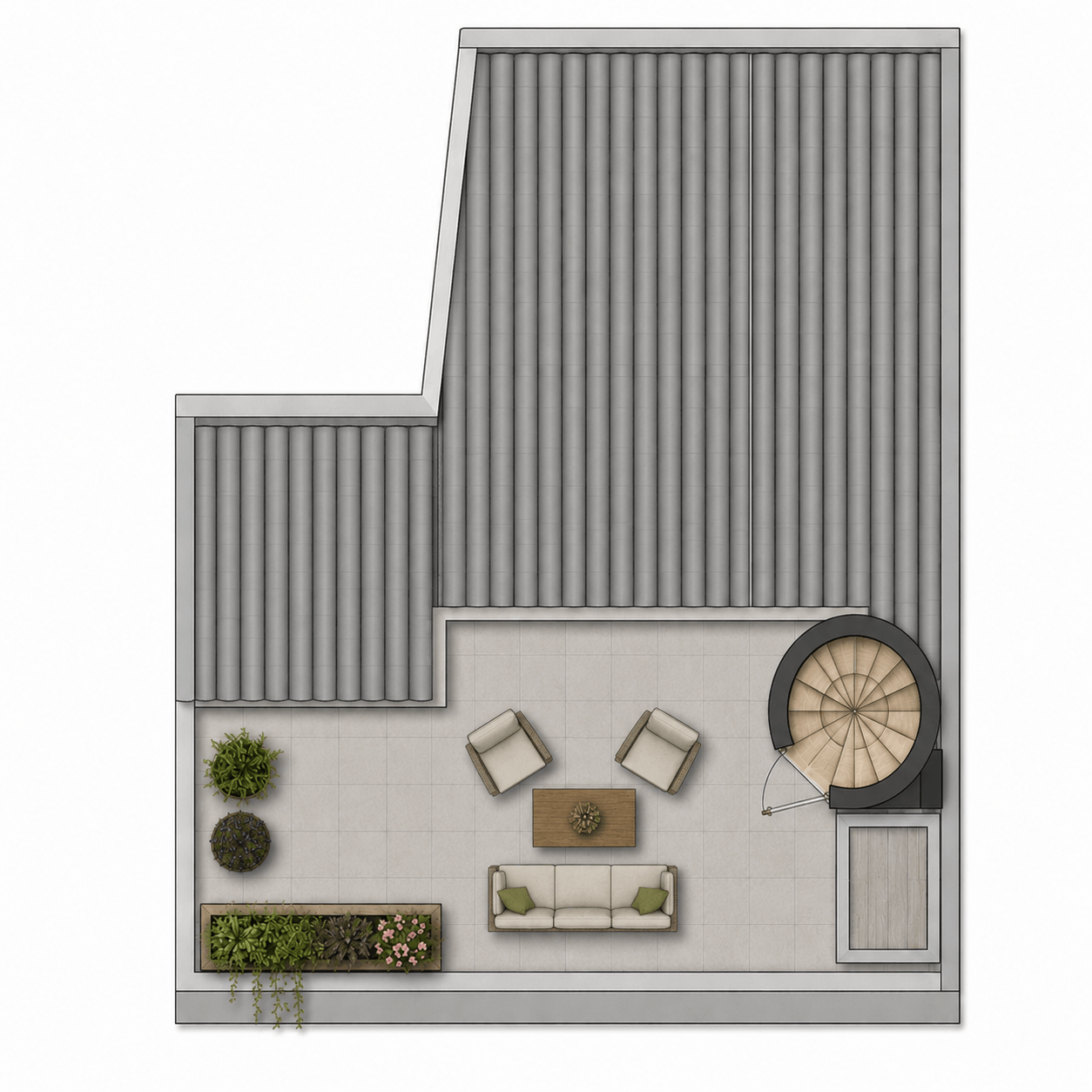 Grundriss Dachterrasse